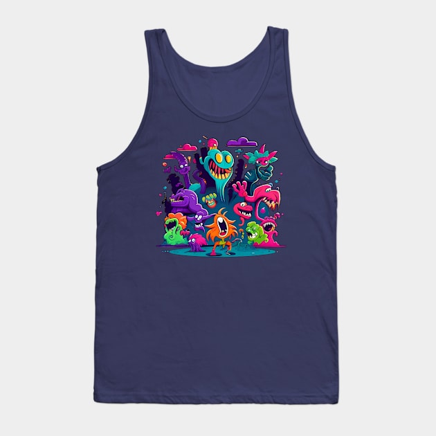 The nostaligic monsters come out to play! Tank Top by MrScottBlack